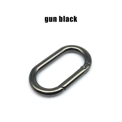HZYUEGOU Oval Spring O Ring Openable Leather Bag Handbag Strap Buckle Connect Pendant Key Dog Chain Snap Clasp Clip Carabiner