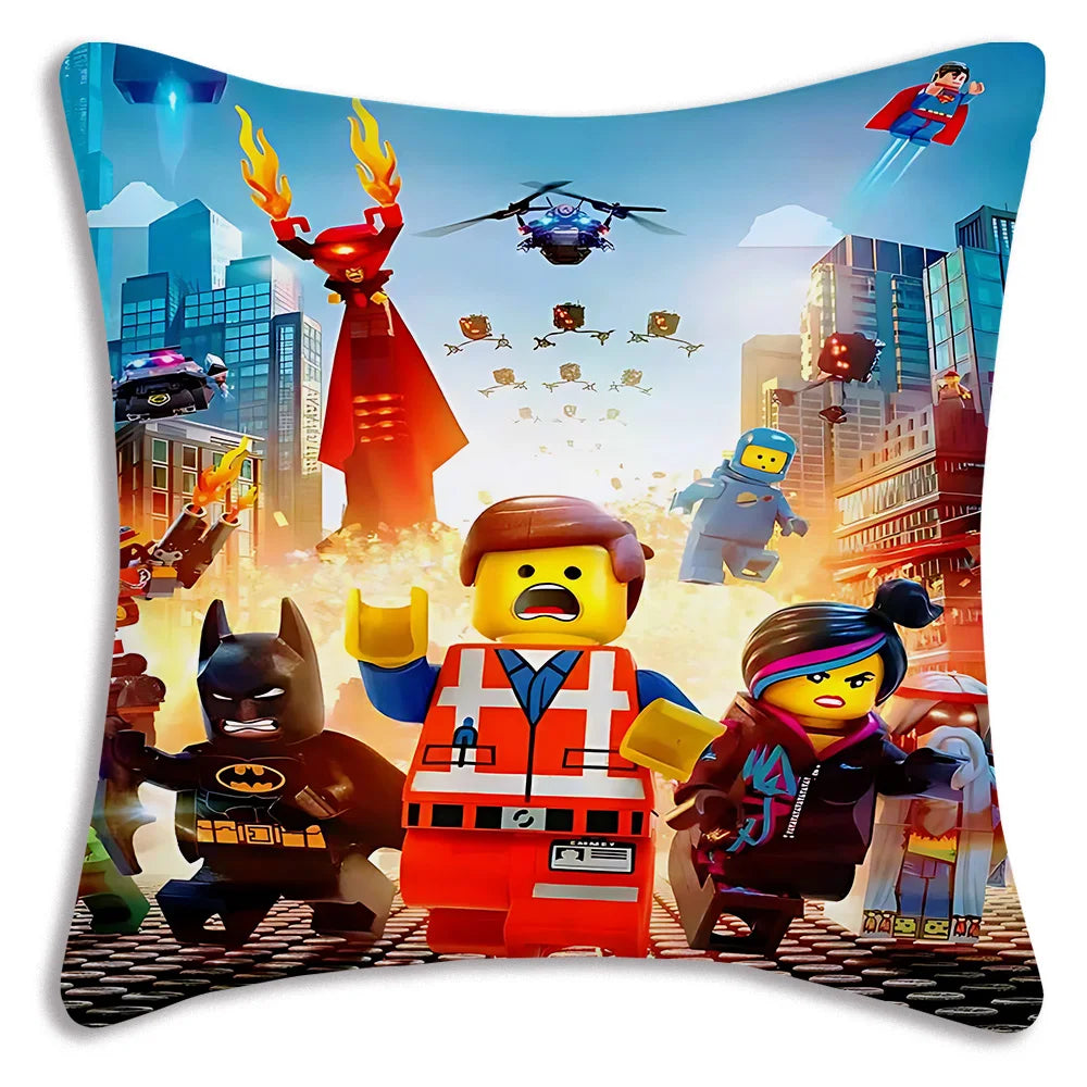 Cool For Legos Game Pillow Covers Cartoon Sofa Decorative Home Double-sided Printing Short Plush Cute Cushion Cover