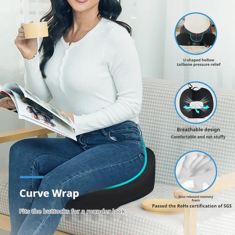 Office Seat Cushion for Hemorrhoids-Long Hours Comfort Breathable Hollow Design Beautiful Butt Lumbar & Tailbone Support Toilet