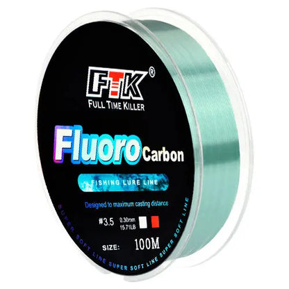 100M Fluorocarbon Coating Fishing Line 4.14LB-34.32LB Carbon Fiber Monofilament
