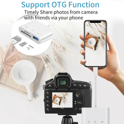 3-in-1 Card Reader Adapter Type C To SD TF Memory Card Reader USB Type C OTG Converter For Huawei Samsung Xiomi Phone Tablet