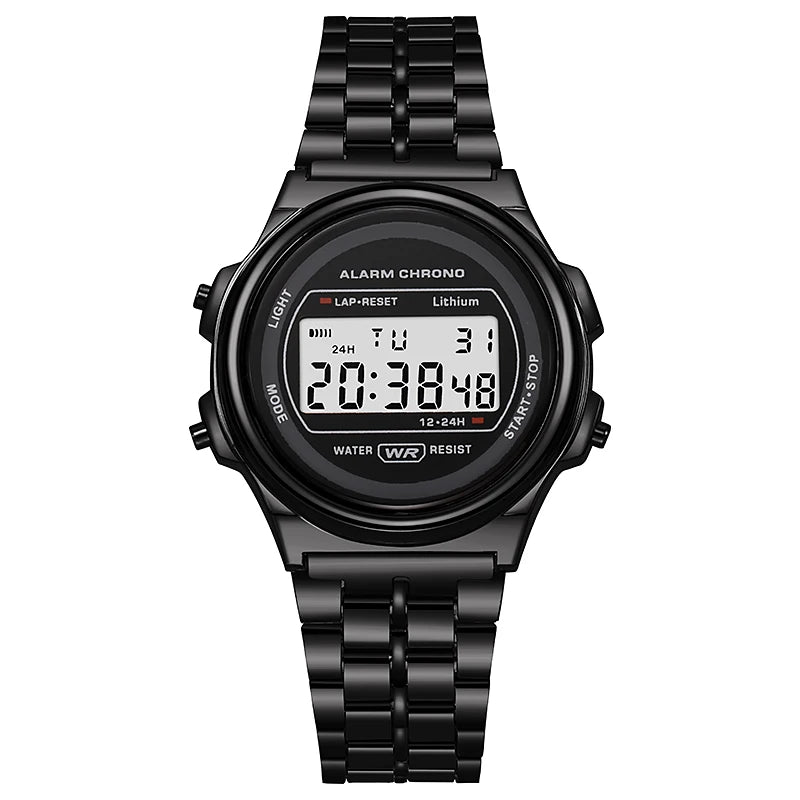 Digital Watch Sports Round Unisex Wrist Watch