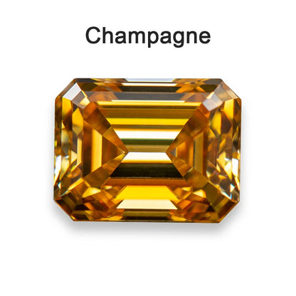 Moissanite Loose Stone VVS1 Emerald Cut Beads Jewelry Making with Certificate