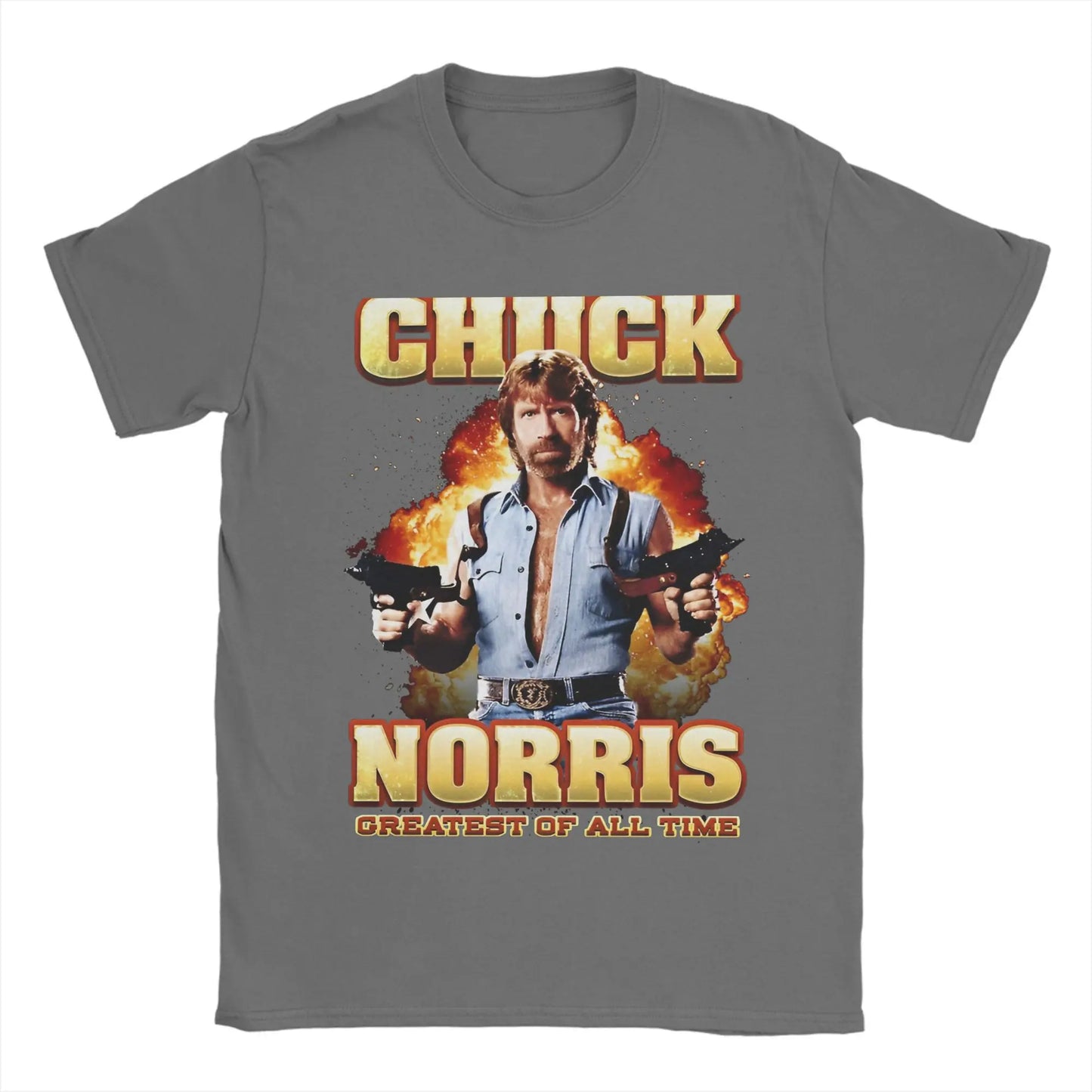 Men Women Printed Chuck Norris Greatest of all Time T Shirt Tee Pure Cotton  T-shirts Clothes