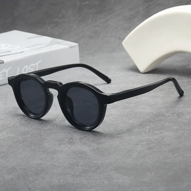 Small Frame Round Frame Uv Sunglasses Retro Sunglasses Cross-Border Sunglasses For Men'S Fashion Travel Accessory Outdoor Use