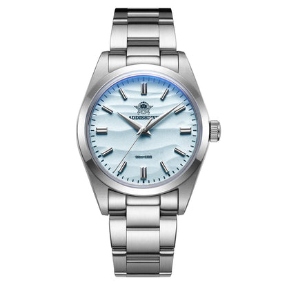 Crystal Blue Watch Sand Dial 36mm Quartz Watch 100M Waterproof 316L Stainless Steel