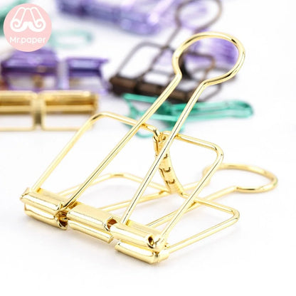 10 Pcs Colors Gold Sliver Rose Green Purple Binder Clips Large Binder Clips