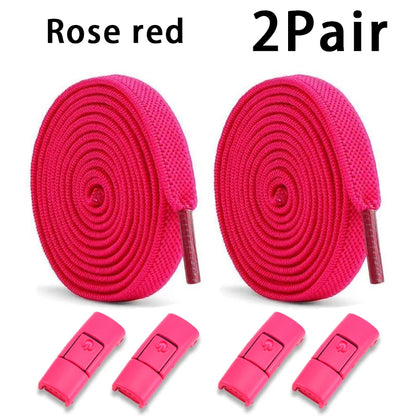 Elastic Laces Sneakers Tennis No Tie Shoe laces Lock Shoelaces without ties Kids Adult Shoelace Shoes Accessories 1Pair/2Pair