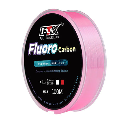 100M Fluorocarbon Coating Fishing Line 4.14LB-34.32LB Carbon Fiber Monofilament