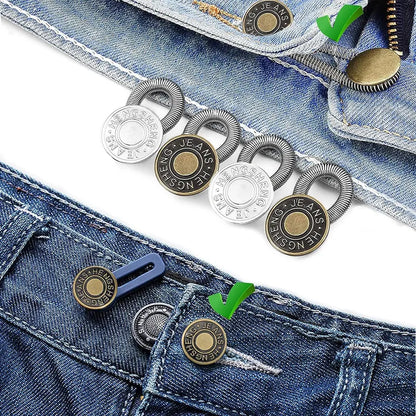 10PC Metal Button Extender For Pants Jeans Free Sewing Waist Extenders