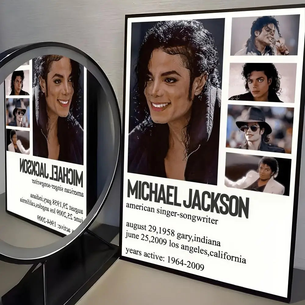 M-Michael J-Jackson Singer Album Poster Room Wall Art Decor Waterproof Stickers For Home Bar Bedroom Decoration