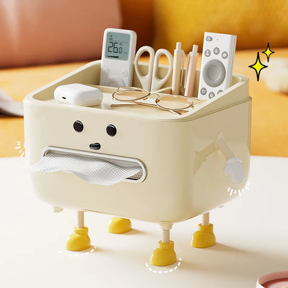 UFORU Back to School Paper Towel Box Household Living Room Bedroom Bedside Multi-Function Student Dorm Desktop Organizer Box