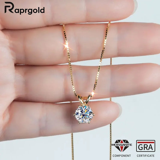 Moissanite Pendant Necklaces S925 Sterling Silver Solitaire Necklace Chains Jewellry Gifts