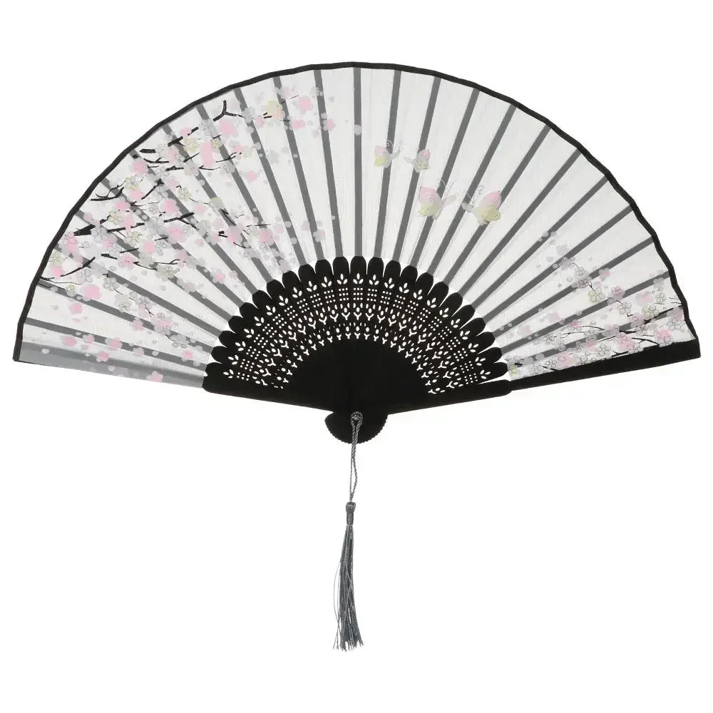 Retro Flower Pattern Home Decoration Elegent Bamboo Folding Fan Chinese Style Painting Handheld Fan Dance Performance Props