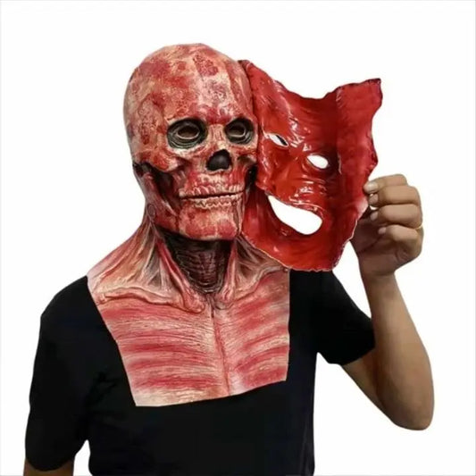 Scary Halloween Mask Tear-Off Type Skeleton Latex Mask Cosplay