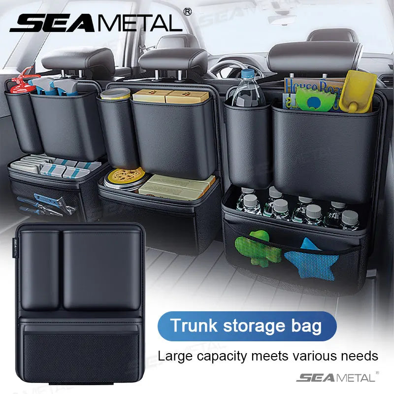 SEAMETAL Car Seat Back Hanging Bag Rear Seats Headrest Storage Bag for Car Trunk Tissue Drink Holder Large Capacity Organizer