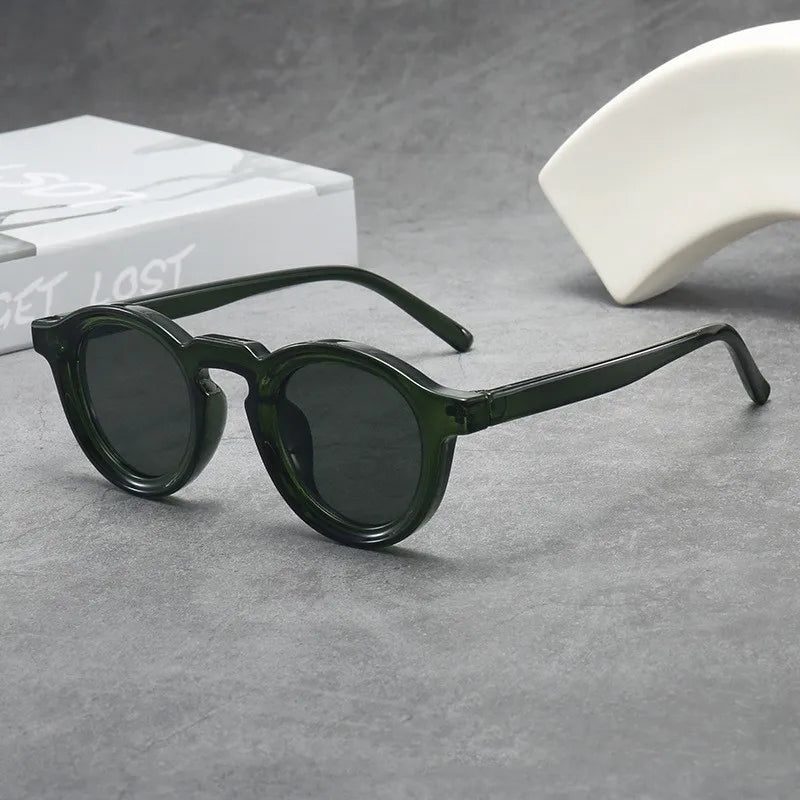 Small Frame Round Frame Uv Sunglasses Retro Sunglasses Cross-Border Sunglasses For Men'S Fashion Travel Accessory Outdoor Use
