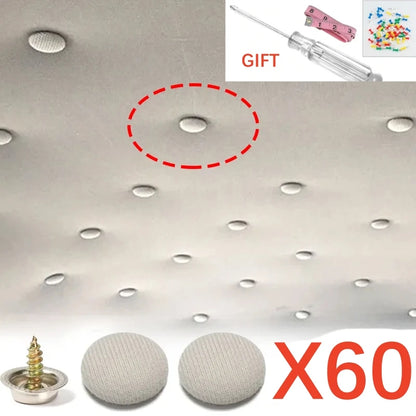 60 Pcs Car Roof Fasteners Roof Cloth Fall Off Repair Buckle Roof Cloth Drooping Fixed Buckle Car Interior Ceiling Flannel