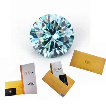 Blue Colored Moissanite Loose Stones VVS1 Certified Moissanite With Cert Report