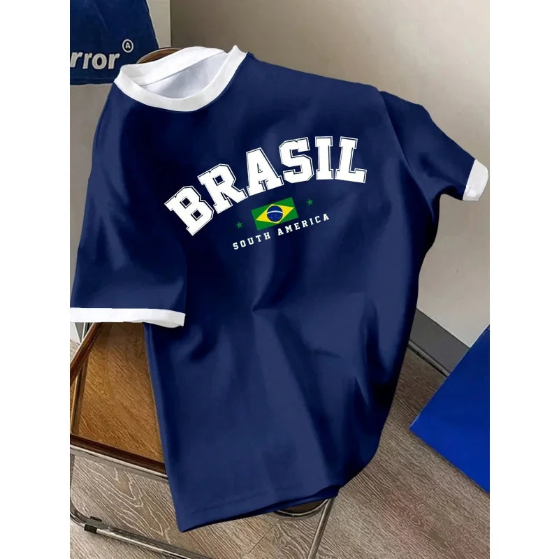 Brazil Flag 3D Printed T Shirt For Men Women Brazilian Sports Pattern T-Shirts Summer Fashion Casual O-Neck Loose Cosplay Tees