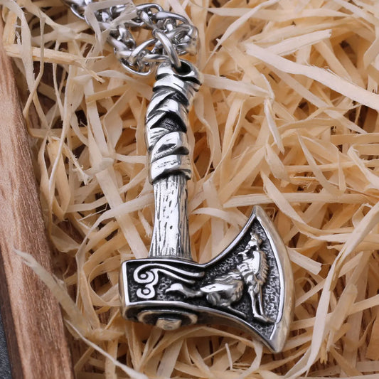 Axe Pendant Retro Slavic Amulet Charm Stainless Steel Pendant Necklace Gift