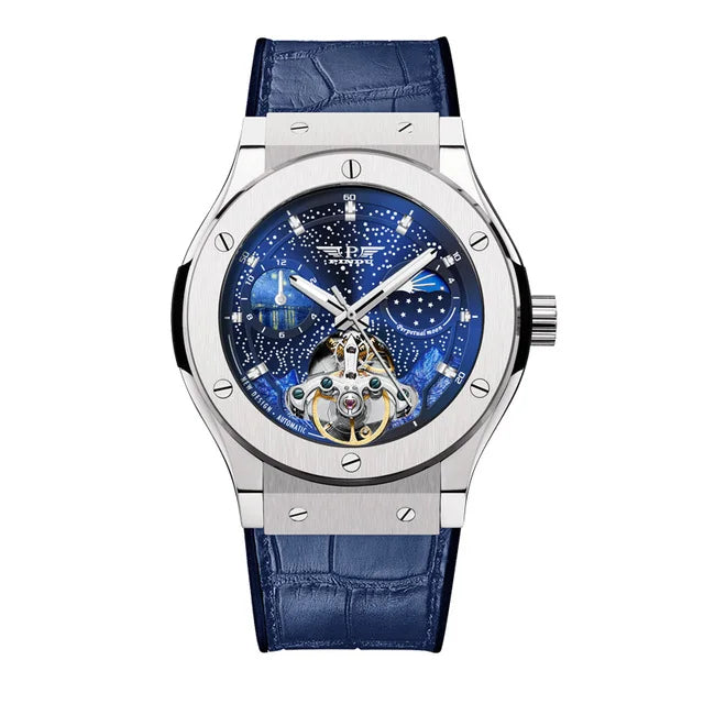 UNIVERSE Wristwatch Men's Blue Dial & Leather Bracelet LUX25