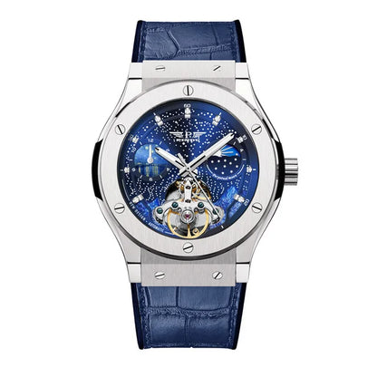 UNIVERSE Wristwatch Men's Blue Dial & Leather Bracelet LUX25