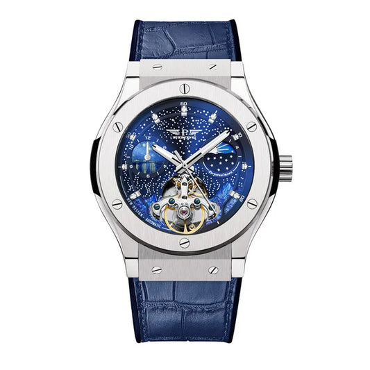 UNIVERSE Wristwatch Men's Blue Dial & Leather Bracelet LUX25