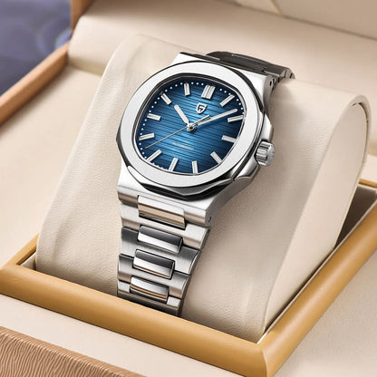 PAGANI Men's Watch Automatic Mechanical 40MM WristWatch Stainless Steel AR Sapphire Glass