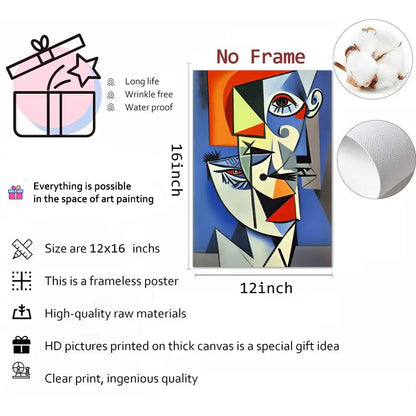 Picasso Painting Calligraphy Canvas Poster: Crease Free Waterproof Durable All Space Wall Decor