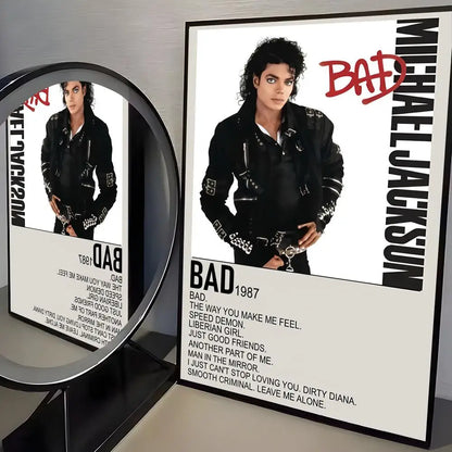 M-Michael J-Jackson Singer Album Poster Room Wall Art Decor Waterproof Stickers For Home Bar Bedroom Decoration