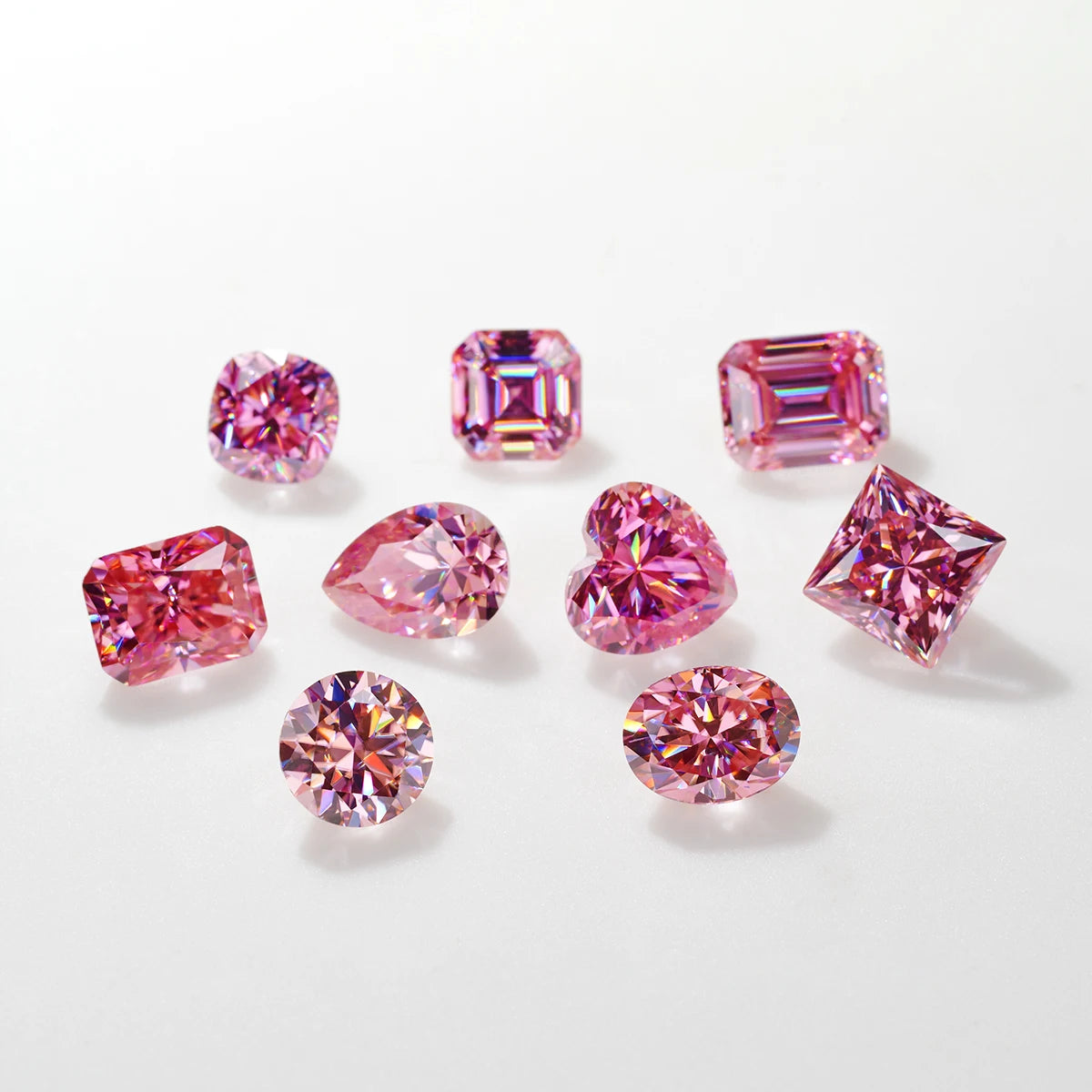 Pink Moissainte Diamond Stone 0.5ct-3ct D Color Gemstone Loose Gemstones Passed Diamond Tester GRA Certificate Ring Material