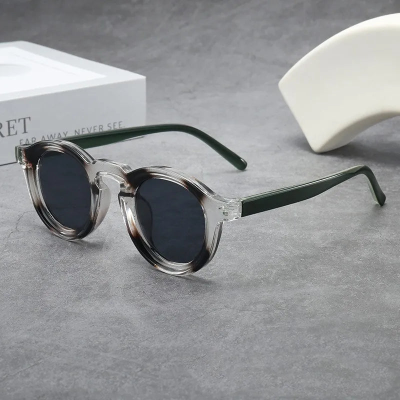 Small Frame Round Frame Uv Sunglasses Retro Sunglasses Cross-Border Sunglasses For Men'S Fashion Travel Accessory Outdoor Use