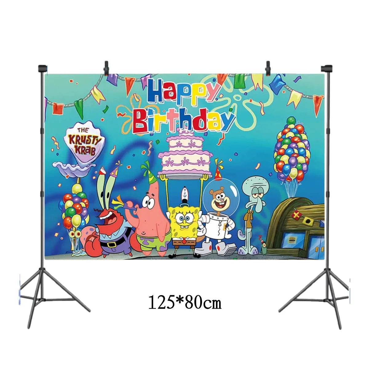 Cartoon SpongeBob Theme Birthday Party Balloon Disposable Tableware Mask Flag Candy Box Backpack Baby Shower party supplies