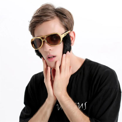 Italian Singer Tony Pitony Elvis Glasses with Hairs UNISEX Costume
