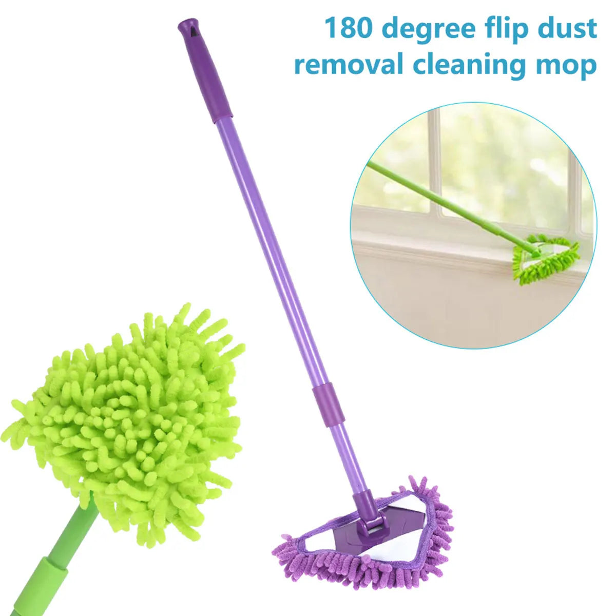 Adjustable Triangle Cleaning Mop with Extendable Handle