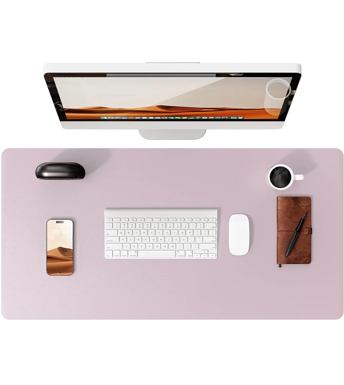 Mouse Pad Office Desk Mat Leather Desk Pad Protector Non-Slip PU Leather Desk Blotter