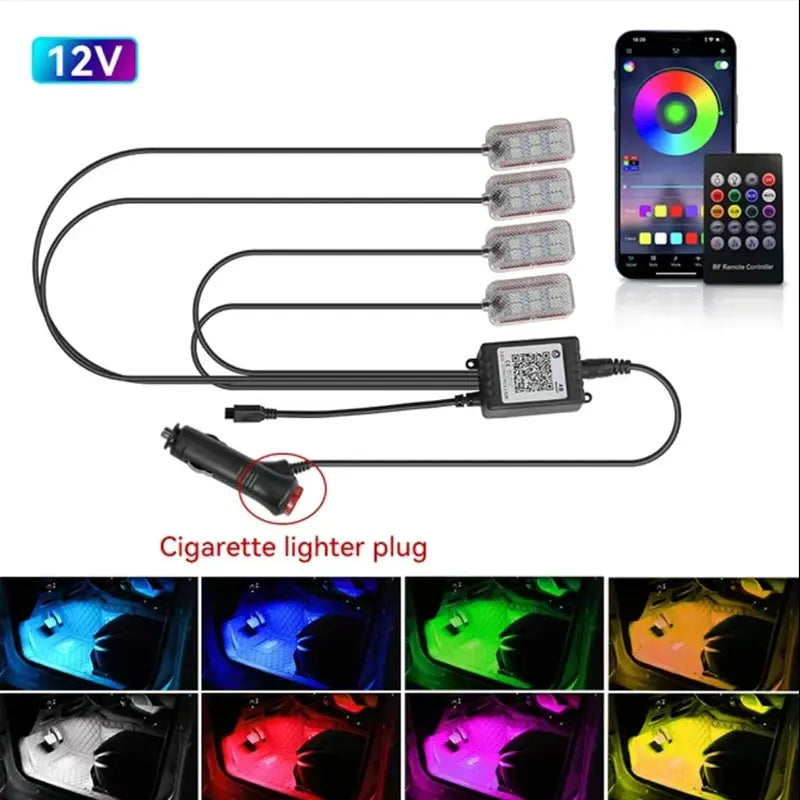 LED Car Interior Ambient Foot Light USB