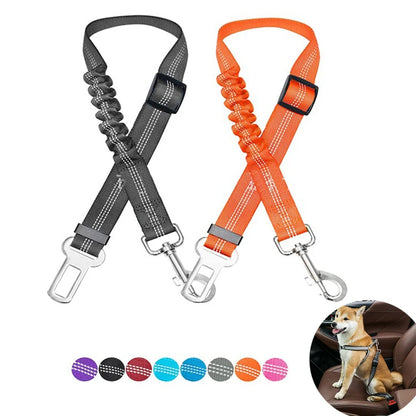 Pet Dog Seat Belt Adjustable Travel Car Safety Harnesses Lead Restraint Reflective Strap