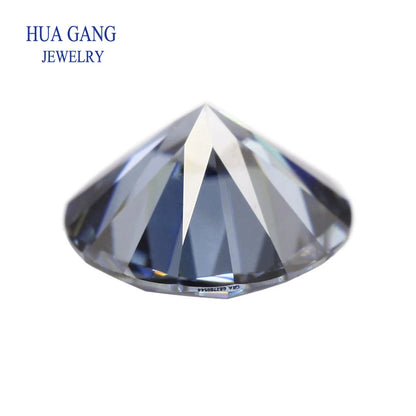Royal Blue Color Loose Moissanite Stone Sapphire Gemstone 0.5~3ct Round Beads VVS1 Excellent Cut Test Positive Diamonds