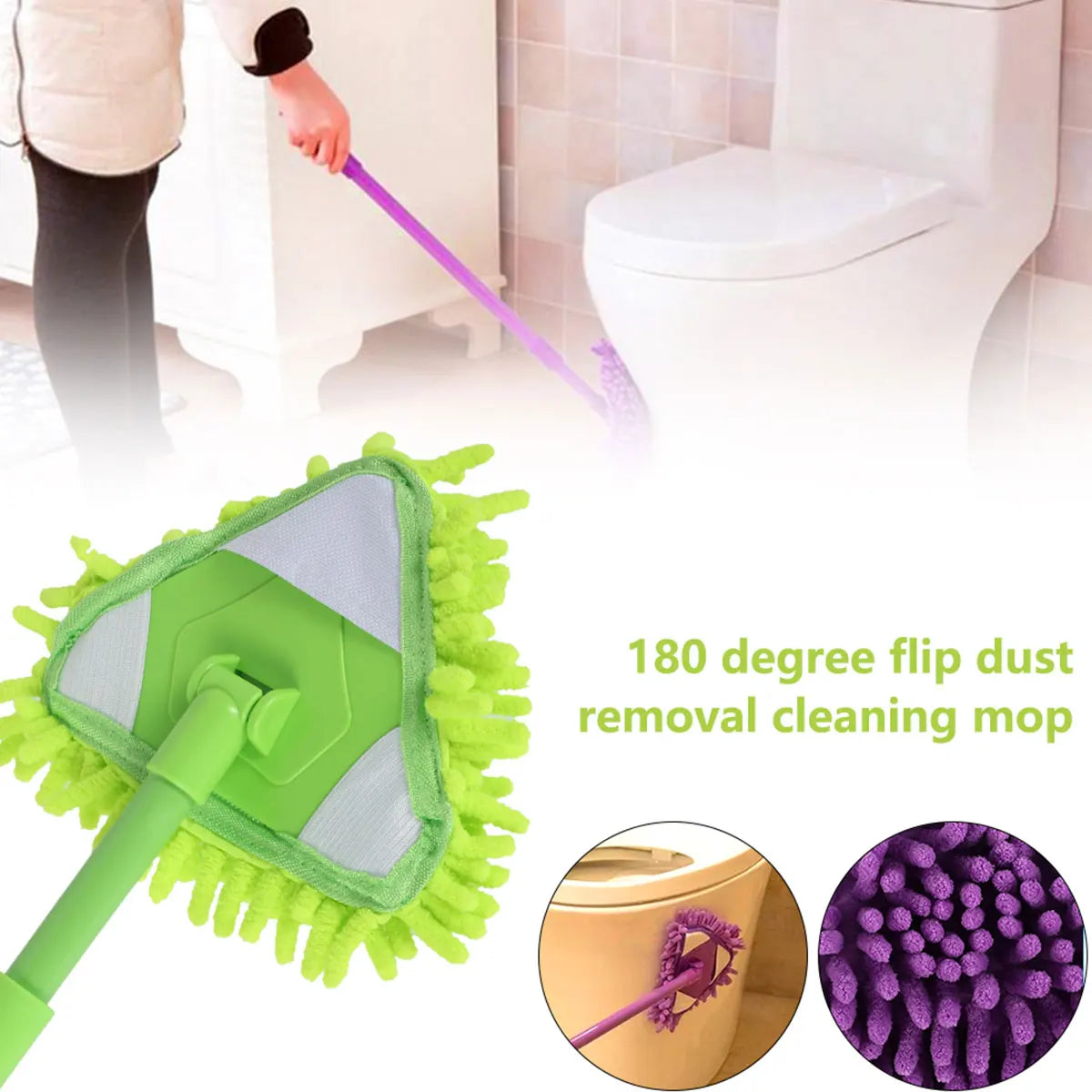 Adjustable Triangle Cleaning Mop with Extendable Handle