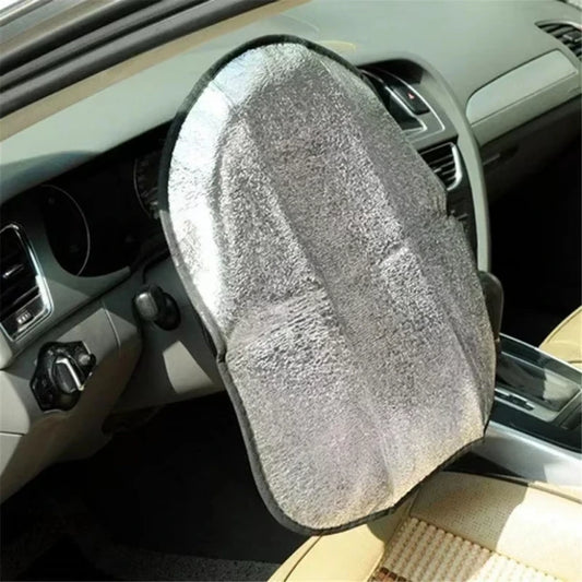 Foldable Steering Wheel Sunshade Cover Double Heat Insulation & UV Protection for Cars