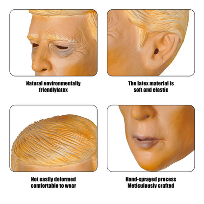 Realistic Celebrity Latex Mask Novelty Full Face Headgear for Halloween Cosplay Carnival Party Costume Props
