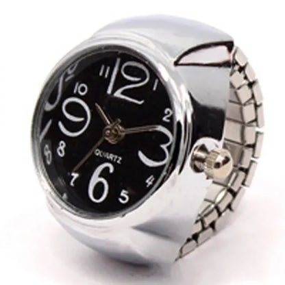 Finger Watch Mini Elastic Strap Alloy Watches Rings Jewelry Clock Retro Roman NEW