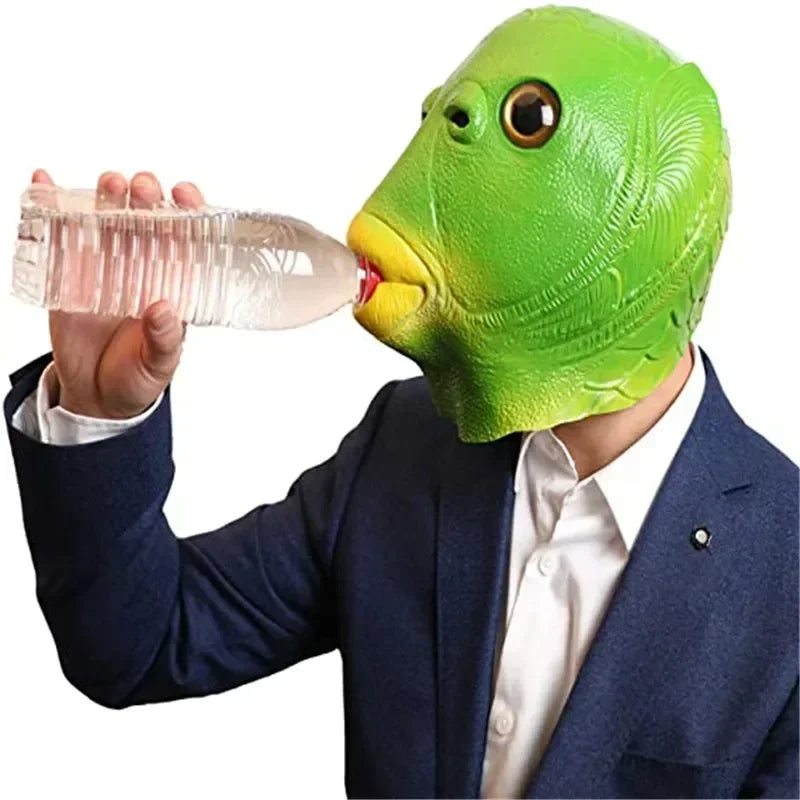 Mask Adult Party Fish Head Mask Headdress Head Fish Animal Latex
