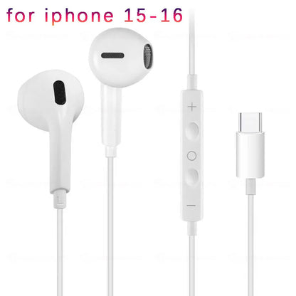 Earphones Type-C Earbuds Apple Lightning Headphones Iphone Samsung