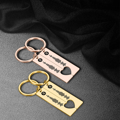 Personlized Couple Music Spotify Code Keychains