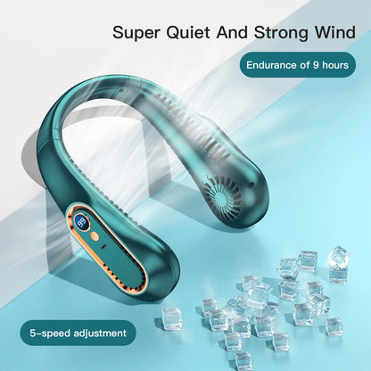 Portable Neck Fan Power Air Cooler USB Rechargeable Electric Fan