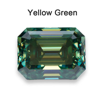 Moissanite Loose Stone VVS1 Emerald Cut Beads Jewelry Making with Certificate