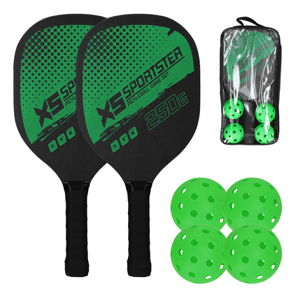 Paddle Set of 2 Rackets & 4 Pickleballs Balls Pickle-Ball Sports Accessory